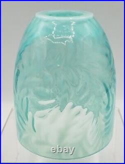 Fenton Opalescent Fern Patterned Art Glass Fairy Lamp Shade Only 3.75H (#1)