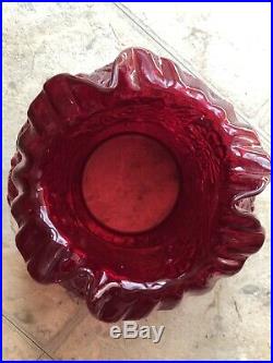 Fenton Ruby Red Poppy Art Glass Lamp Gone with the Wind SHADE ONLY