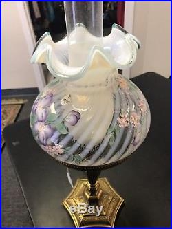 Fenton art glass lamps