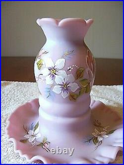 Fenton (h/p) Signed By Marilyn Wagner (1) Pc Pink Fairy Lamp