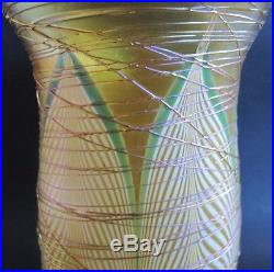 Fine 8 Antique Durand Green & Gold Art Glass Torchiere Shade c. 1910 lamp vase