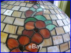 Fine Antique 24 ART NOUVEAU Stained Leaded Glass Shade c. 1915 Chicago Mosaic