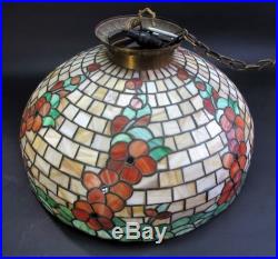 Fine Antique 24 ART NOUVEAU Stained Leaded Glass Shade c. 1915 Chicago Mosaic
