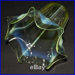 Fine Arts And Crafts Antique Art Nouveau Vaseline Glass Lamp/light Shade