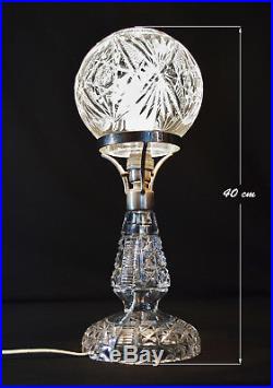 Fine quality 1940s Art Deco Heavy cut glass lamp globe shade & original fittings