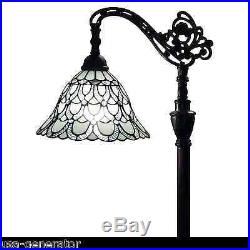 Floor Lamp Reading Light Stained Art Glass Tiffany Style Vintage 11 D x 62 H