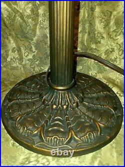 Flowing Art Nouveau Slag Glass Panel Lamp