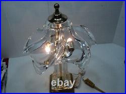 French Cofrac art verrier Crystal glass lamp