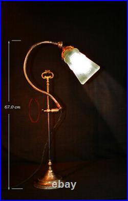 French art nouveau Chevalier Brevette 1910 plated fully adjustable student lamp