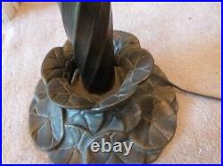 GORGEOUS Tiffany Style Lily Pad Floor Lamp 12 Light Art Glass Trumpet Shades 5'T