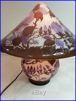 Galle cameo art glass lamp made in France late 20th C