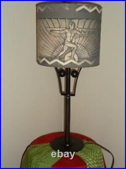 Gemini Primal 100 Years Old Art Deco Bronze Lamp, c. 1920