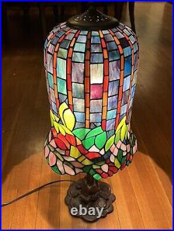 Gorgeous Handmade Long Dome Shaped Stained Glass Lamp 26 Tiffany Style