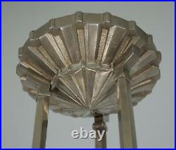 HETTIER & VINCENT rare French 1930 art deco chandelier. Lamp France