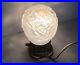 HTF Vintage Art Deco Globe Table Lamp in Frosted Glass Brass & Gold Base