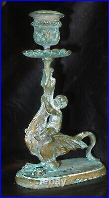 H 212 Stripped Opalescent Antique Art Glass Miniature Oil Lamp MINT
