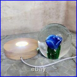 Hand Blown Art Glass Small Night Light Table Lamp Retro Look