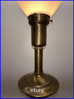 Hand painted Art Deco Glass Lamp Vintage Antique Felt Bottom mid century modern