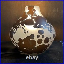 Handblown Art Glass Accent Table Lamp Uplight Soft Mood Lighting Rare OOAK