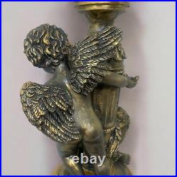 Handcrafted Unique Cherub Table Lamp With Antique Gold Finish & Elegant Crystal