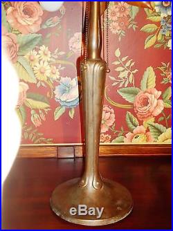 Handel Art Nouveau Arts & Craft Table Slag Glass & Filigree Lamp c. 1900 Antique