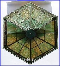 Handel Wilkinson Bradley & Hubbard Arts Crafts Era Slag Glass Copper Lamp Shade
