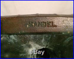 Handel arts crafts mission antique slag glass leaded Bradley hubbard era lamp nr