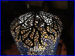 Handel wisteria arts crafts leaded slag glass antique lamp bradley hubbard era
