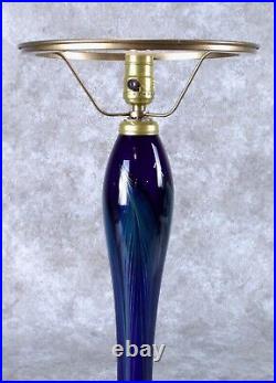 Hartman 1981 20 Tall Art Glass Table Lamp for Swallowtail Studios No Shade