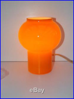 Holmegaard 1960s/70s Carnaby Glass Orange & White Cased Glass Lamp