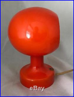 Holmegaard Astronaut Desk Lamp 60s 70s orange and White Cased with Label