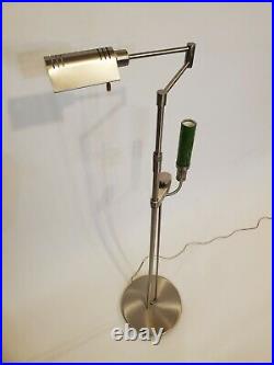 Holtkotter Adjustable Pharmacy Floor Lamp With Green Art Glass Night Light 2003