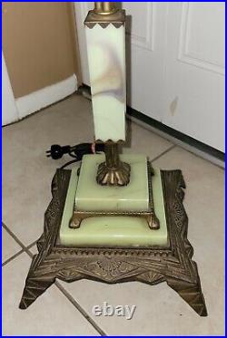 Houze glass Floor Lamp Art Deco ornate 66 T PICK UP vaseline slag