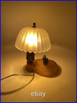 Houzex Art Deco Scotty Glass Table Lamp With Shade Pink frosted