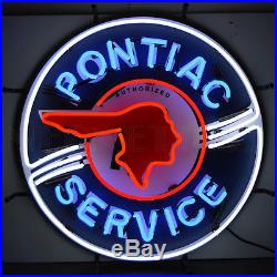 Huge new Pontiac Service Neon sign Hand blown glass Garage Lamp light Shop art