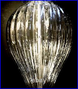 Impressive 32 Clear Ribbed Italian Pulegoso Style Bubble Art Glass Table Lamp