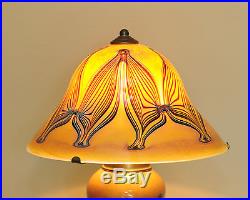 JOSEPH CLEARMAN Hand Blown Art Glass Table Lamp 1977 Signed & Dated