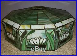 J. A. Whaley Arts & Crafts Leaded Slag Stained Glass Lamp Tiffany Handel Era