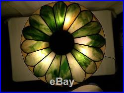J. A. Whaley arts crafts leaded slag glass Bradley hubbard era antique lamp nr