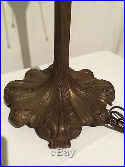 J. A. Whaley arts crafts leaded slag glass Bradley hubbard era antique lamp nr