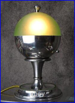 Jadeite Orb Streamline Art Deco Lamp c. 1939 RESTORED