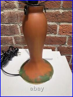 Lamp base art nouveau Galle style french art deco frosted orange green glass