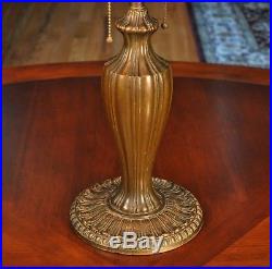 Large Antique Art Nouveau Slag Glass Lamp Arts and Crafts