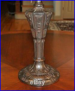 Large Antique Arts and Crafts Slag Glass Lamp Miller B&H