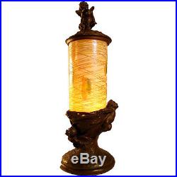 Large Durand Art Glass Perfume Lamp 100% Complete