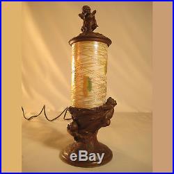 Large Durand Art Glass Perfume Lamp 100% Complete