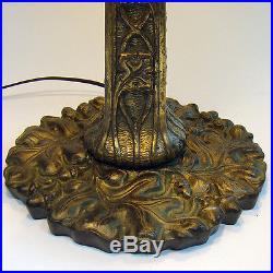 Large Eight Panel Art Glass Table Lamp 1920's