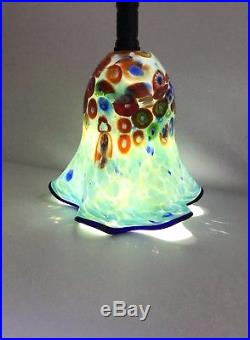 Large Murano Millefiori Art Glass Lamp Shade Fitter Pendant Double Design #1