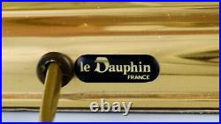 Le Dauphin, France. La Pomme table lamp in clear art glass and brass
