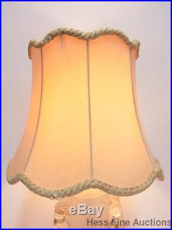 Lg Art Deco Crystal Frosted Female Nudes Lalique Era French Style Art Glass Lamp